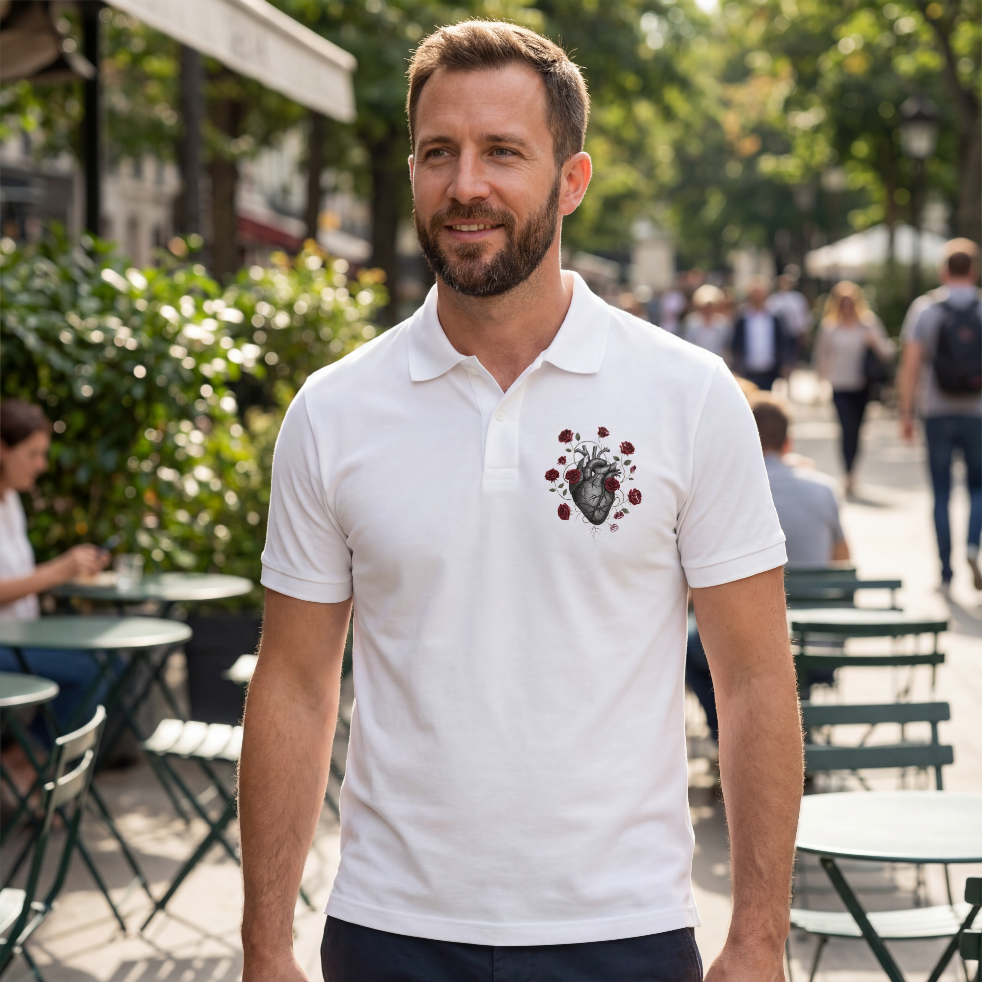 Rosenherz Unisex/Herren Polo Shirt