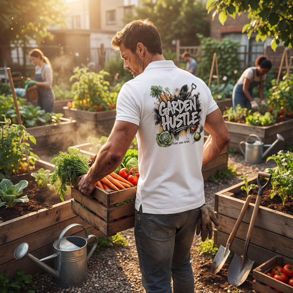 garden hustle Unisex/Herren Poloshirt