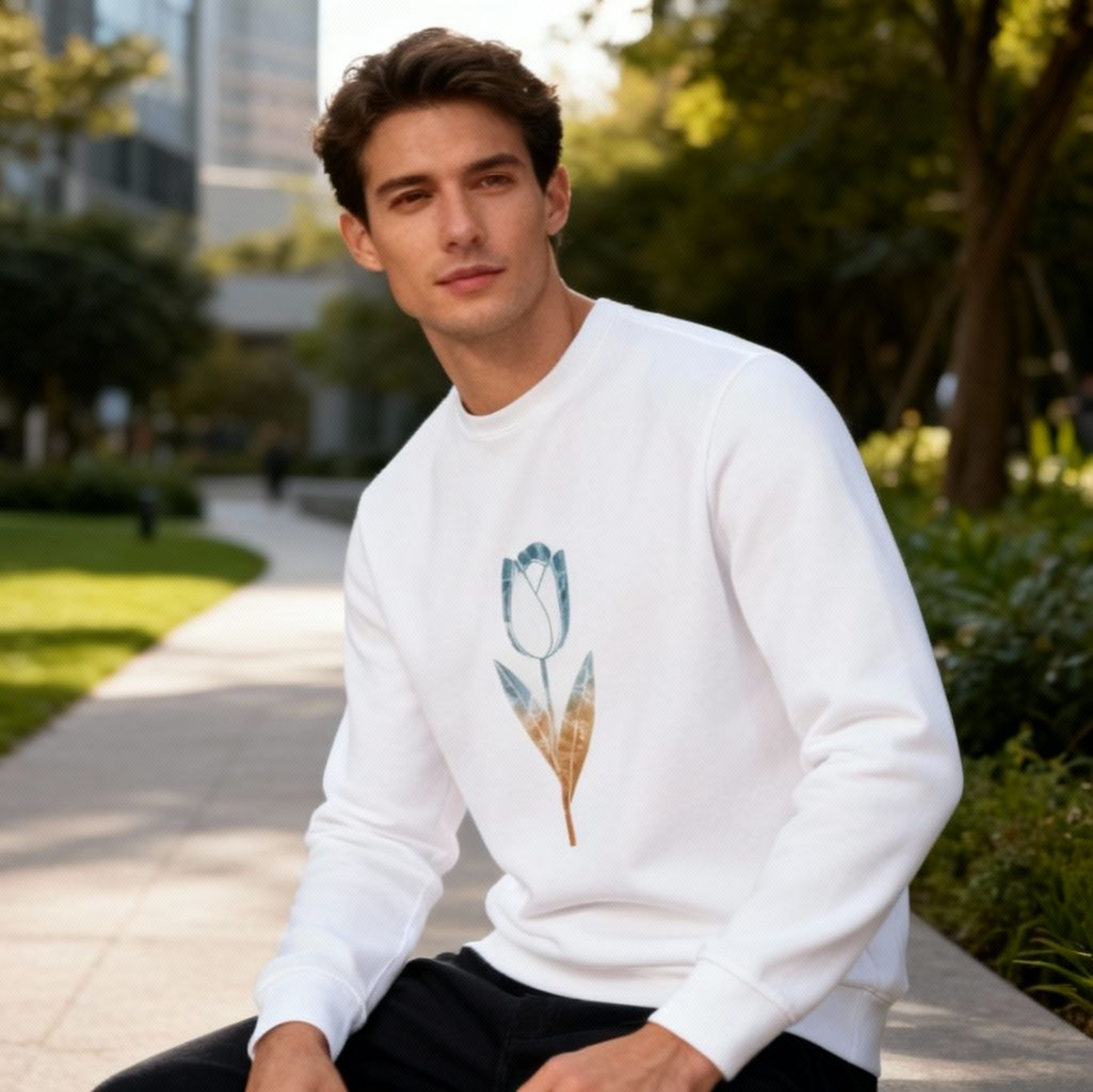 Tulpe Kunst Unisex/Herren Sweatshirt organic