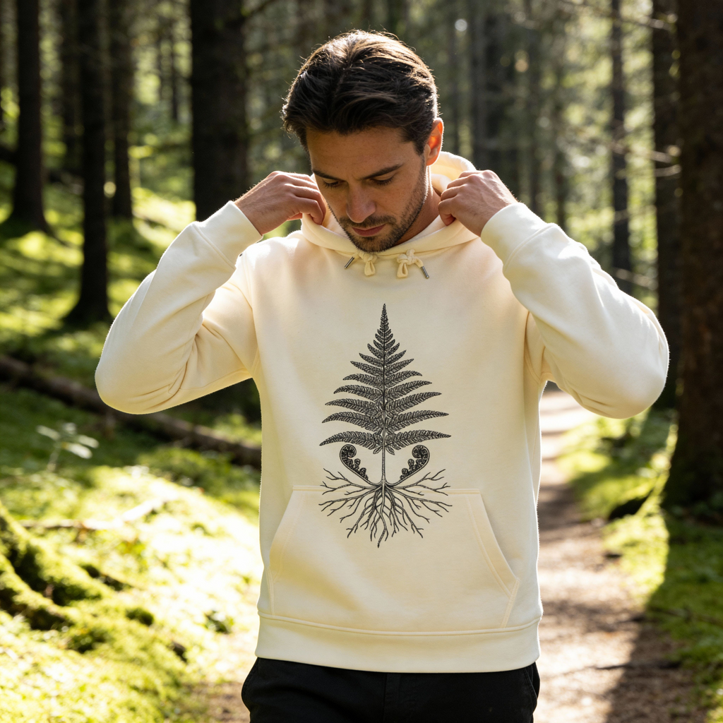 Kupferstichdesign Farn Unisex/Herren Hoodie